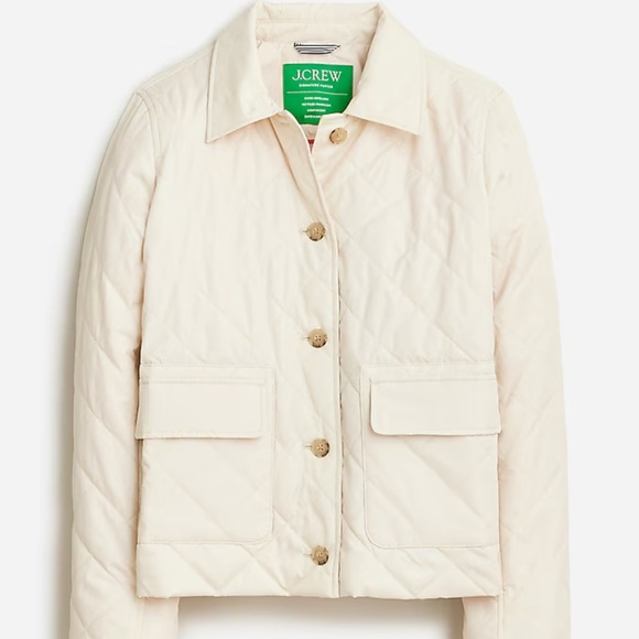 J. Crew Quilted Lady Jacket with Primaloft Puffer Jacket Size XXL NWT Cream - Picture 1 of 8